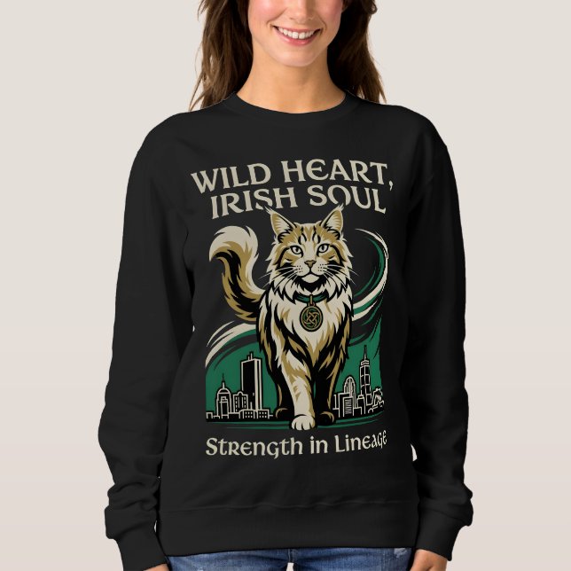 Sudadera Wild Heart Irish Soul Maine Coon (Anverso)