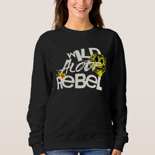 SUDADERA WILD REBEL ALOOF GRAPHIC GRUNGE TYPOGRAPHY (Anverso)