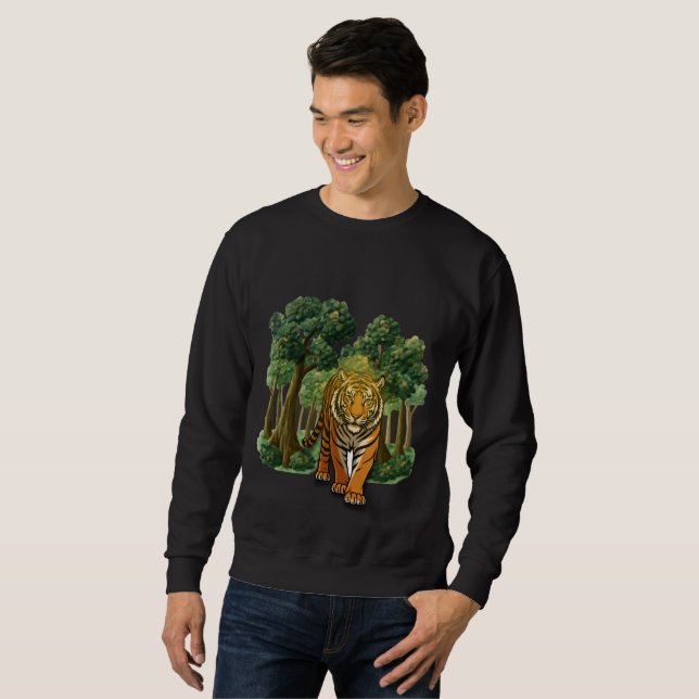 Sudadera “Wild Tiger in the Forest – Natural Light Jungle D (Anverso completo)