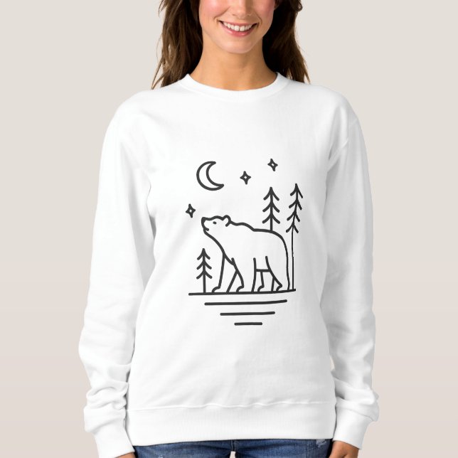 Sudadera Wilderness Bear Under the Moon Women’s Sweatshirt (Anverso)