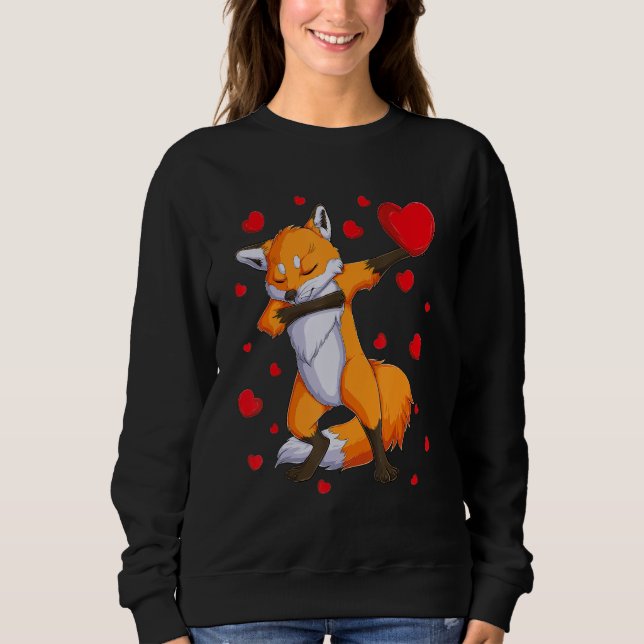 Sudadera Wildlife Dab Animals Dabbing Fox Valentine's Day k (Anverso)
