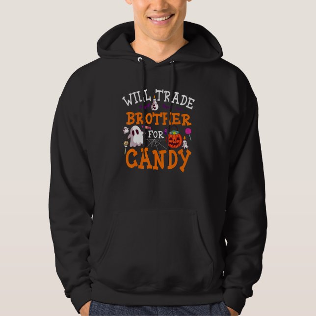 Sudadera Will Trade Brother For Candy Pumpkin Lantern Hallo (Anverso)