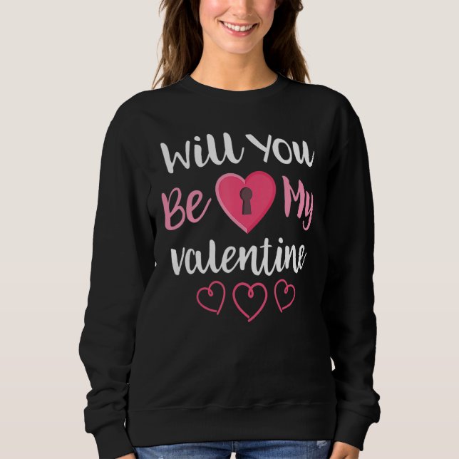 Sudadera Will You Be My Valentine Padlock Valentines Day Bo (Anverso)