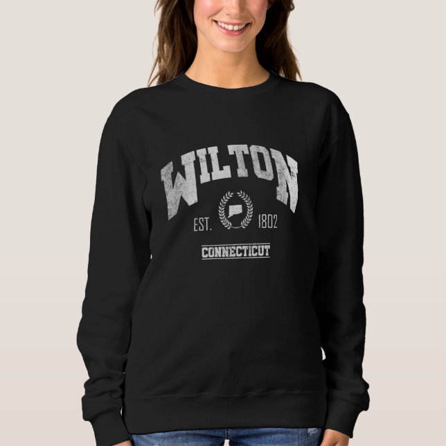 Sudadera Wilton CT Connecticut Vintage Throwback (Anverso)