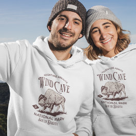 Sudadera Wind Cave Retro Bison National Park Art