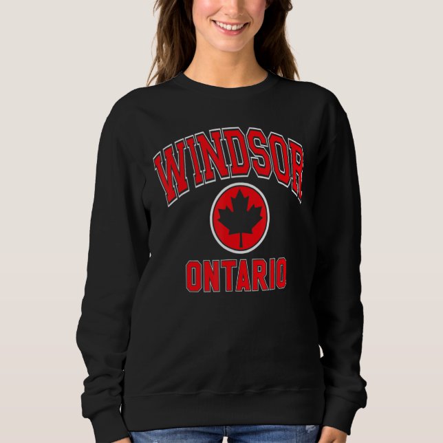 Sudadera Windsor Canada Maple Leaf Circle Varsity Style Red (Anverso)