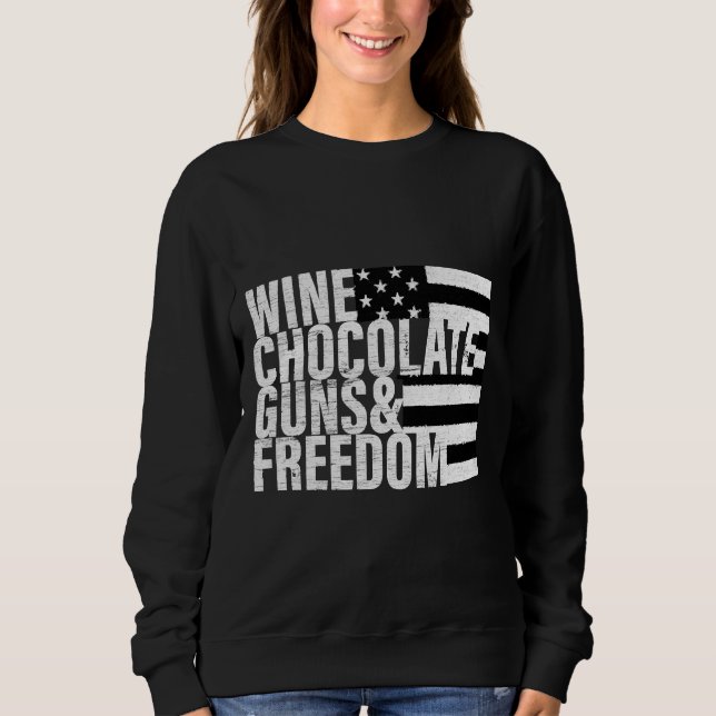 Sudadera Wine Chocolate Gúns y Amp Freedom Women'S Flag (Anverso)