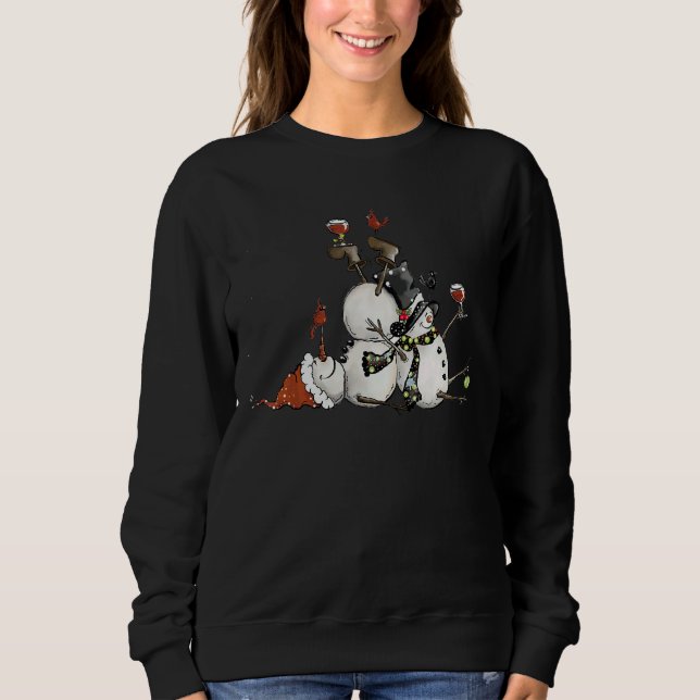 Sudadera Wine  Cute Snowman I'm Dreaming Of A Wine Christma (Anverso)