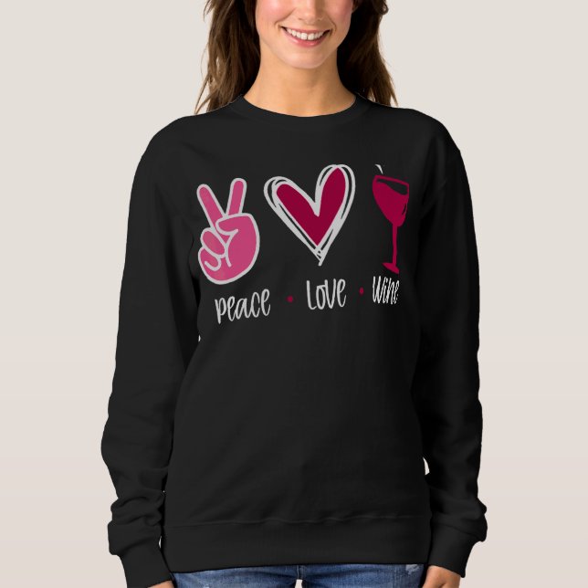 Sudadera Wine de amor por la paz (Anverso)