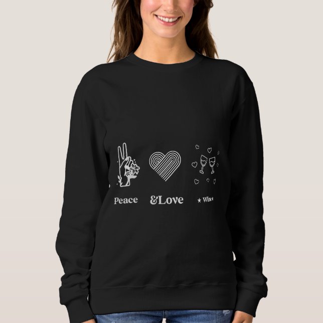 Sudadera Wine de amor por la paz (Anverso)