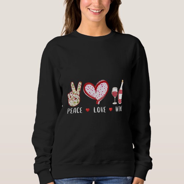 Sudadera Wine de amor por la paz (Anverso)