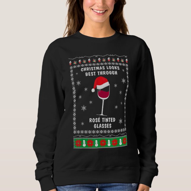 Sudadera Wine   for christmas  Ugly xmas 1 (Anverso)