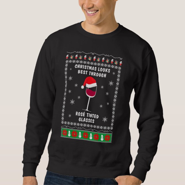 Sudadera Wine   for christmas  Ugly xmas 1 (Anverso)