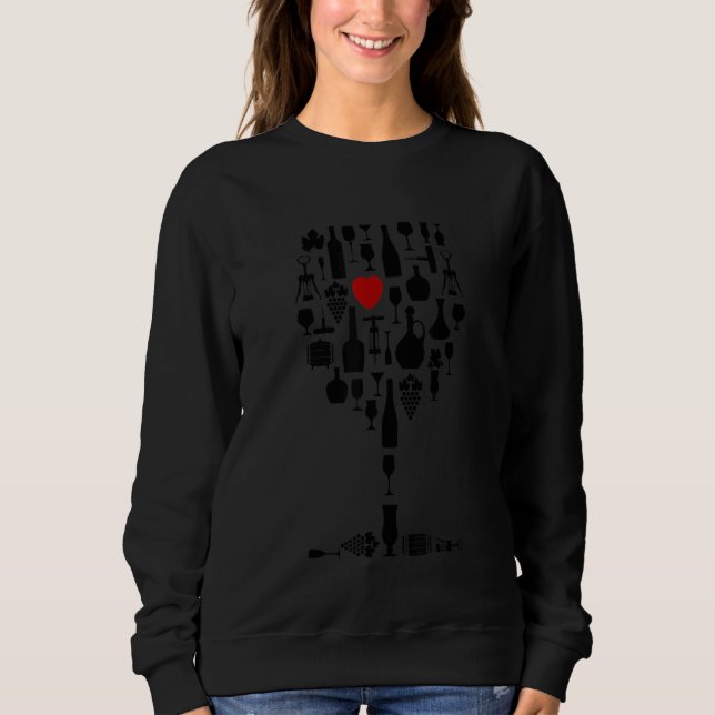 Sudadera Wine Glass Heart Wine   (Anverso)