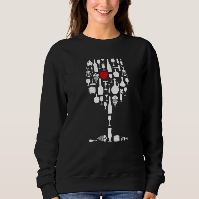 Sudadera Wine Glass Heart Wine     1 (Anverso)