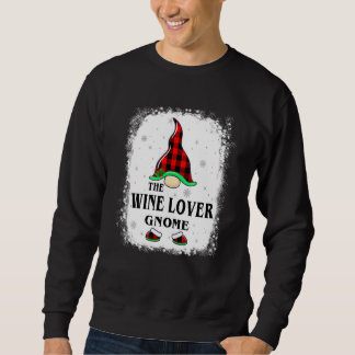 Sudadera Wine  Gnome Buffalo Plaid Matching Family Xmas Paj