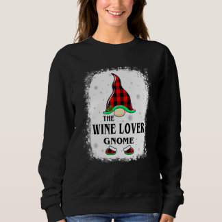 Sudadera Wine  Gnome Buffalo Plaid Matching Family Xmas Paj