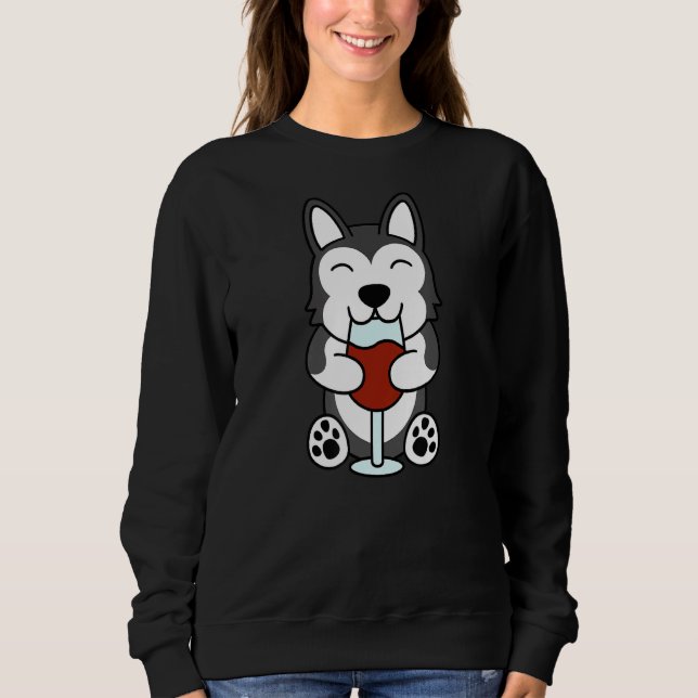 Sudadera Wine Husky Dog (Anverso)