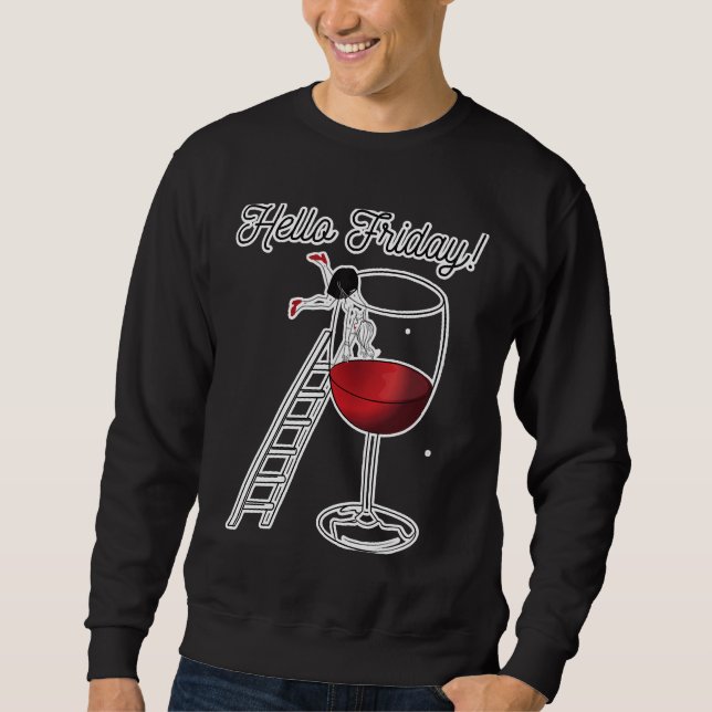 Sudadera Wine por fin viernes fin de semana (Anverso)