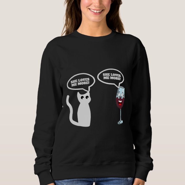 Sudadera Wine Vs Cat (Anverso)