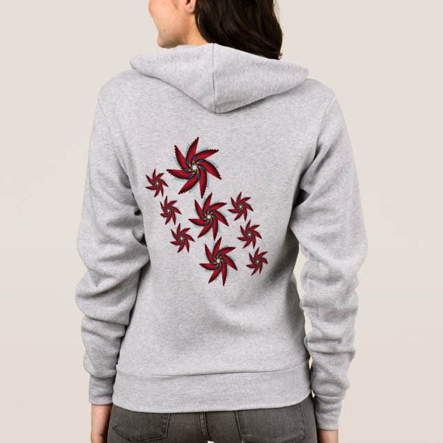 Sudadera wings red flora (Reverso)