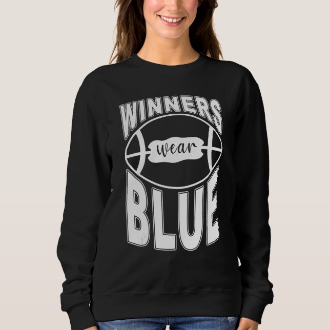 Sudadera Winners Wear Blue High School Football Game Team (Anverso)