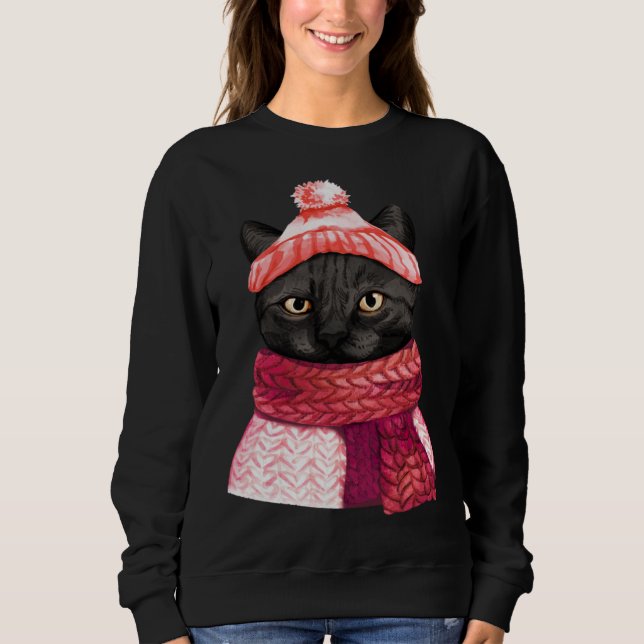 Sudadera Winter Hat And Shawl Black Cat For Kitten (Anverso)