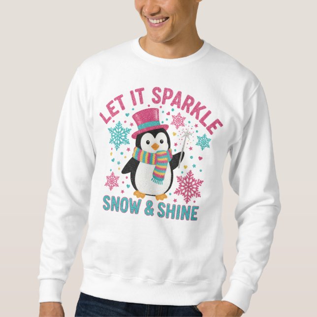 Sudadera Winter Sparkle Penguin Shirt – Fun Holiday (Anverso)