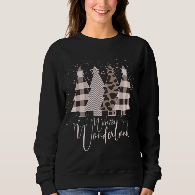 Sudadera Winter Wonderland Christmas Tree Buffalo Plaid Leo (Anverso)