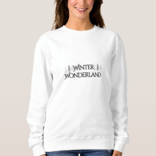 Sudadera Winter Wonderland - Textos elegantes y pinos