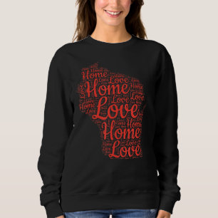 Sudadera Wisconsin Mapa de Estado del Hogar Wi-Love Tipo Ma