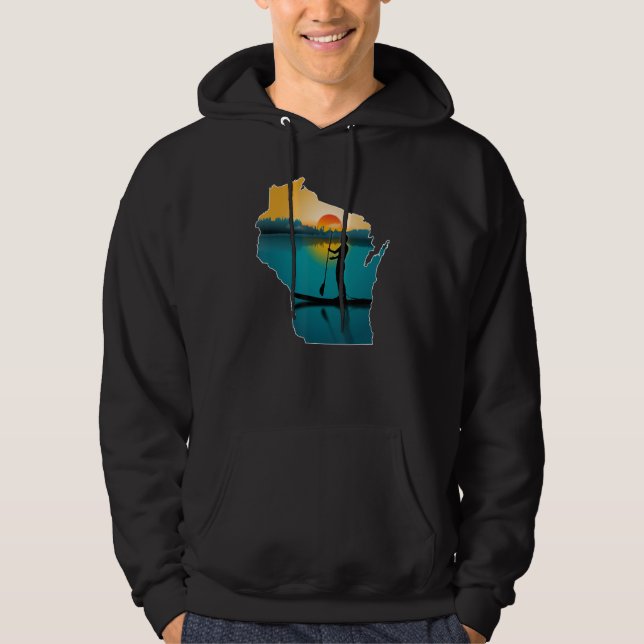 Sudadera Wisconsin Paddleboarding Sunset (Anverso)