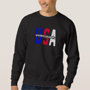 Sudadera Wisconsin Usa Vintage Patriótico Y Orgulloso Estad
