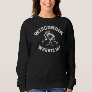 Sudadera Wisconsin Wrestling 80s Distressed Retro Freestyle