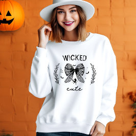 Sudadera Witch Coquette Lace Black Bow Halloween Nombre