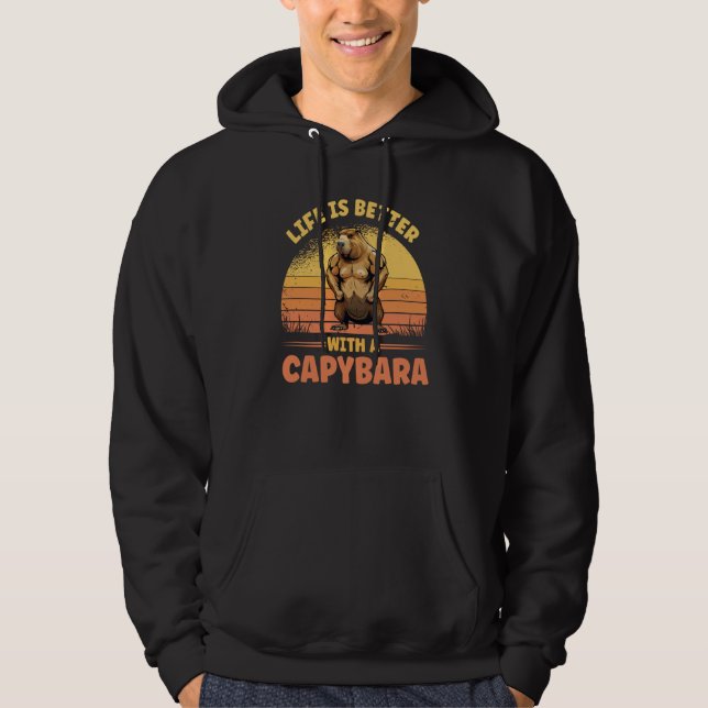 Sudadera With A Capybara Cute Bodybuilder Rodent (Anverso)