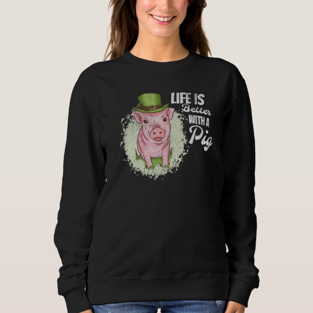Sudadera With A Pig Saint Paticks Day Shamrock C (Anverso)