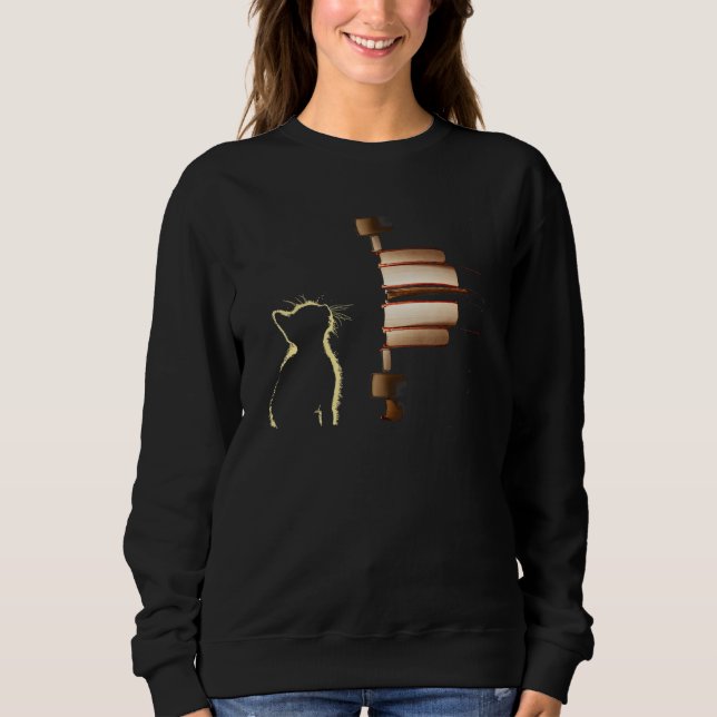 Sudadera With Cats And Books  Cat Book (Anverso)