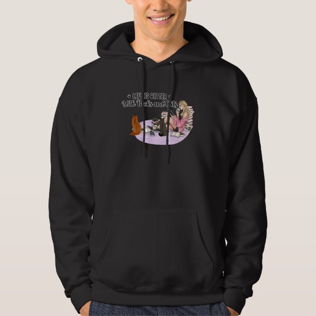 Sudadera With Edward Gorey Cats and Books  Women (Anverso)