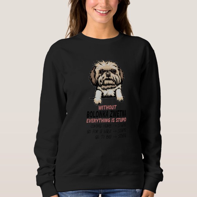 Sudadera without Bolonka Zwetna dog everything is stupid Pr (Anverso)