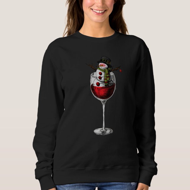 Sudadera Wne  Christmas Snowman in a Wne Glass Xmas (Anverso)