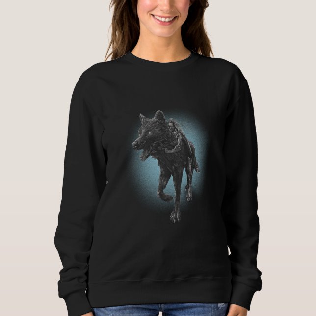 Sudadera Wolf and girl painting cute (Anverso)