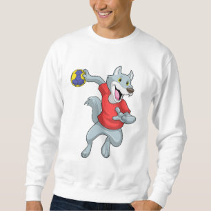 Sudadera Wolf como jugador de balonmano con balonmano