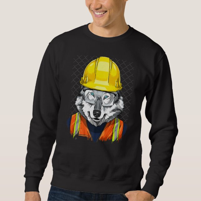 Sudadera Wolf Construction Worker Wildlife Wolf Forest Anim (Anverso)