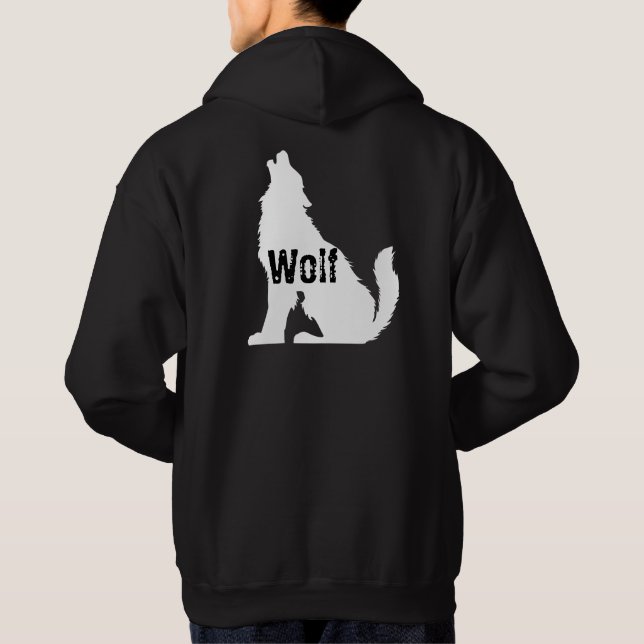 Sudadera Wolf de diseño de Guay para él Negro y blanco (Reverso)