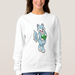 Sudadera Wolf en el Bowling con la pelota de bolos