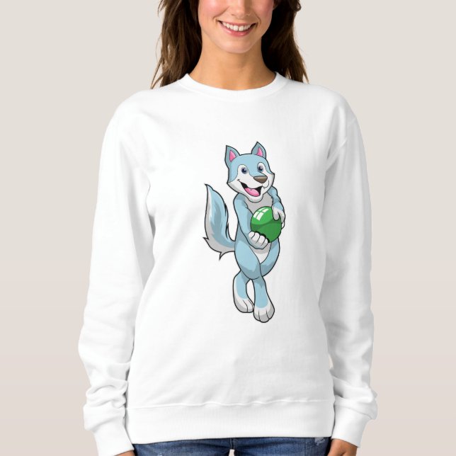 Sudadera Wolf en el Bowling con la pelota de bolos (Anverso)