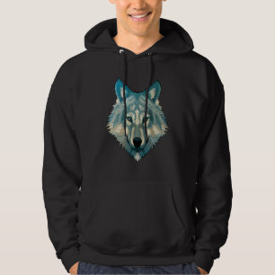 Sudadera Wolf Face Gray Wolf Fearless Warrior Wild Animal K