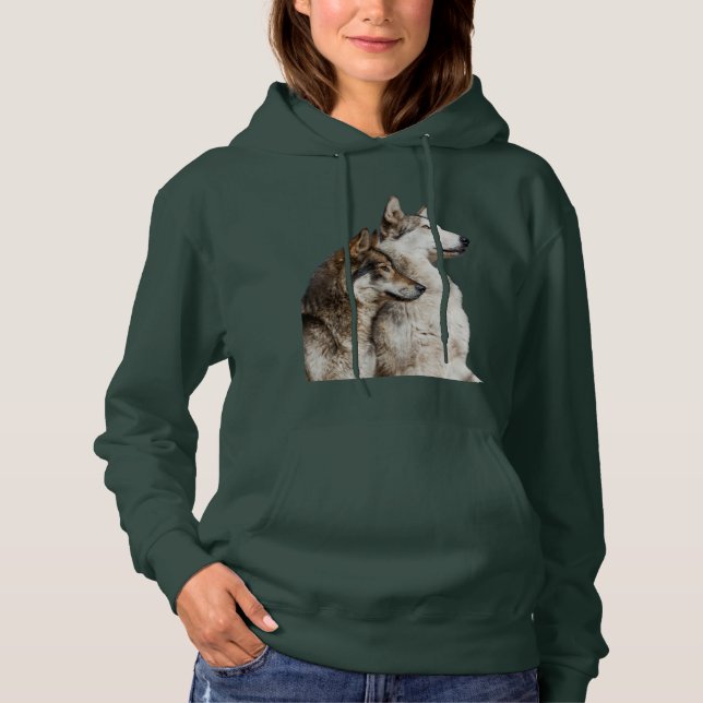 Sudadera Wolf Forest Green Hoodie (Anverso)