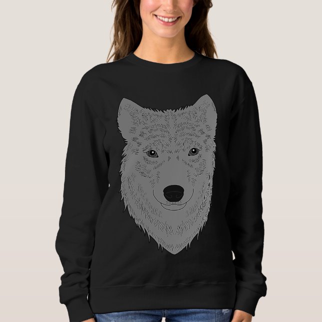 Sudadera Wolf head predator face imprint with wild animal   (Anverso)